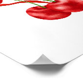 さくらんぼオントップリボンブライダルシャワーウェルカムサイン ポスター (角)