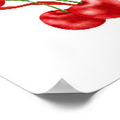 さくらんぼオントップリボン赤ちゃんシャワー歓迎サイン ポスター (角)