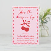 さくらんぼオントップレッドハンドドローバチェロレッテ週末 招待状 (スタンド正面)