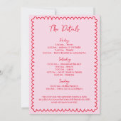 さくらんぼオントップレッドハンドドローバチェロレッテ週末 招待状 (裏面)