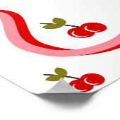 さくらんぼオントップレトロさくらんぼブライダルシャワーようこそ ポスター (角)