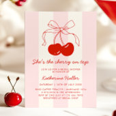 さくらんぼオントップレトロブライダルシャワー 招待状