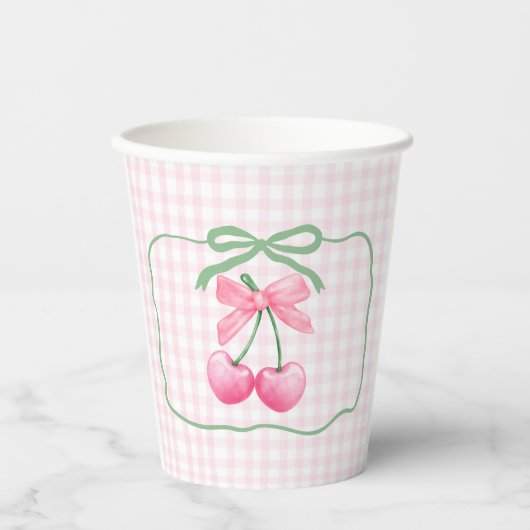 さくらんぼオントップ第1誕生日カップ 紙コップ (正面)