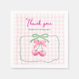 さくらんぼオントップ第1誕生日 スタンダードカクテルナプキン