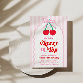 さくらんぼオントップ誕生日招待状 招待状