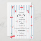 さくらんぼオントップ誕生日招待状 招待状 (正面/裏面)