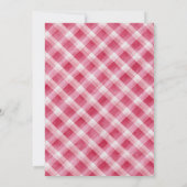 さくらんぼオントップ – ピンクボウ&ギンガムベビーシャワー 招待状 (裏面)