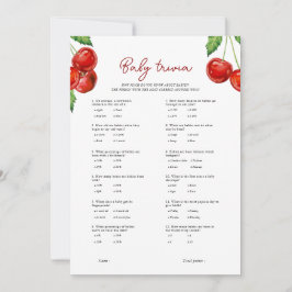 さくらんぼオンベビートリビア赤ちゃんシャワーゲームカード シーズンカード