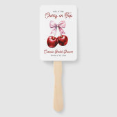 さくらんぼオンモダントップピンクボウブライダルシャワー ハンドファン (裏面)