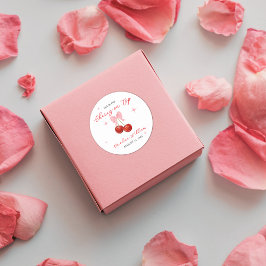 さくらんぼオンユニークトップベイビーシャワー ラウンドシール