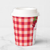 さくらんぼオン秋ジンガムプレイドベビーシャワー 紙コップ (右)