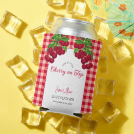 さくらんぼオン秋ジンガムプレイドベビーシャワー 缶クーラー