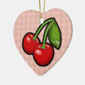 さくらんぼオン花 セラミックオーナメント (左)