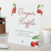 さくらんぼオン赤ちゃんシャワーおむつラッフル 台座サイン (インサイチュ)