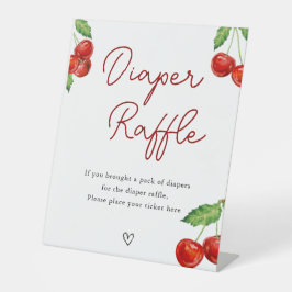 さくらんぼオン赤ちゃんシャワーおむつラッフル 台座サイン