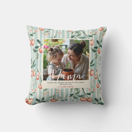 さくらんぼオン | 母の日の写真 クッション (正面)