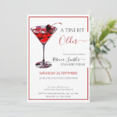 さくらんぼカクテルA tiniビット古い、年齢の誕生日 招待状 (スタンド正面)