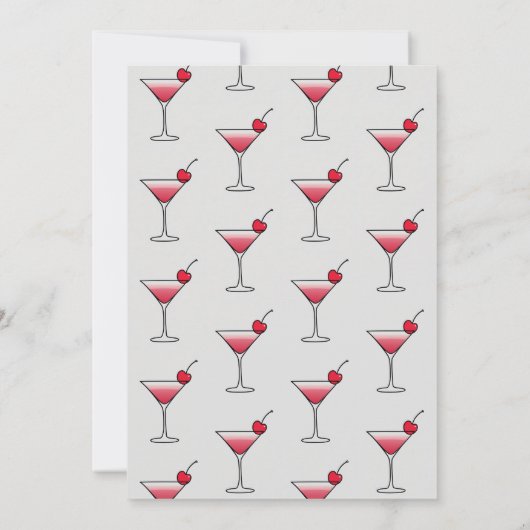 さくらんぼカクテルA tiniビット古い、年齢の誕生日 招待状 (裏面)