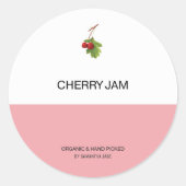 さくらんぼカスタムジャムとパントリーのJARラベルを保持 ラウンドシール (正面)