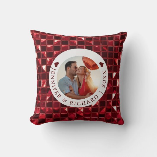 さくらんぼカスタムバレンタインデー(写真と文字) クッション (正面)