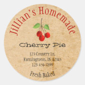 さくらんぼカスタムパイ製品ステッカー ラウンドシール (正面)