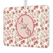 さくらんぼカスタムブロッサムピンクゴルフモノグラム カーエアーフレッシュナー (左)