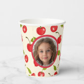 さくらんぼカスタム写真とネーム紙カップ 紙コップ (裏面)