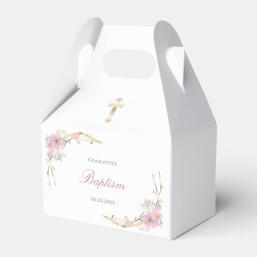 さくらんぼカソリック赤ちゃんバプテスマ フェイバーボックス (正面サイド)