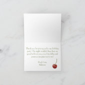 さくらんぼカップケーキコケット水カラーピンクハート サンキューカード (内部)