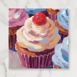 さくらんぼカップケーキハッピーバースデーパーティー フェイバータグ