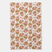 さくらんぼカップケーキ キッチンタオル (縦)