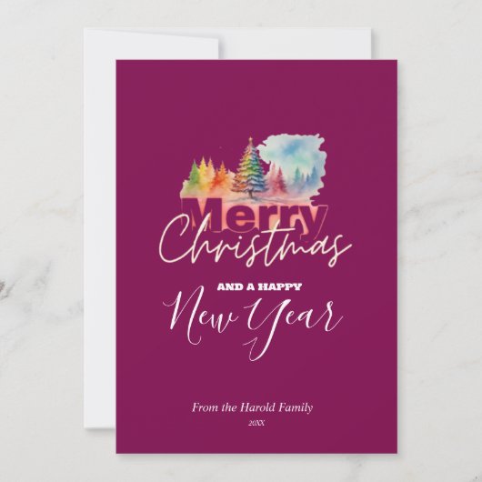 さくらんぼカラフルウィンターワンダーランドウォーターカラー シーズンカード (正面)