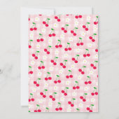 さくらんぼカード用スイートピンクコケットアドバイスベビー 招待状 (裏面)