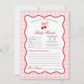 さくらんぼカード用スイートピンクコケットアドバイスベビー 招待状 (正面)