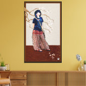 さくらんぼガールブラウンバージョン キャンバスプリント (インサイチュ (リビング))