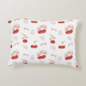 さくらんぼガールルームデコール、ピンクコケットボウさくらんぼ アクセントクッション (裏面)