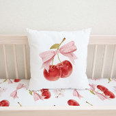 さくらんぼガールルームデコール、ピンクコケットボウさくらんぼ クッション