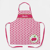 さくらんぼキスをする水玉模様エプロン エプロン (正面)