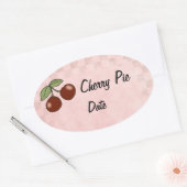 さくらんぼキッチンテーブル 楕円形シール (封筒)