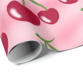 さくらんぼギフトラップ赤とピンク ラッピングペーパー (ロールコーナー)