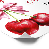 さくらんぼギフト&カードピンクコケットベビーシャワー ポスター (角)