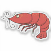 さくらんぼクラシックエビのステッカー シール (正面)