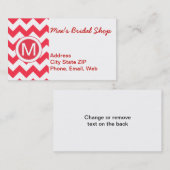 さくらんぼクラシックレッドシェブロンパターン 名刺 (正面/裏面)