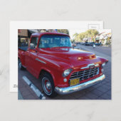 さくらんぼクラシック赤い山形ピックアップトラックでのカーショー ポストカード (正面/裏面)