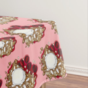 さくらんぼクランブルコブラーデザートアイスクリームピクニック テーブルクロス