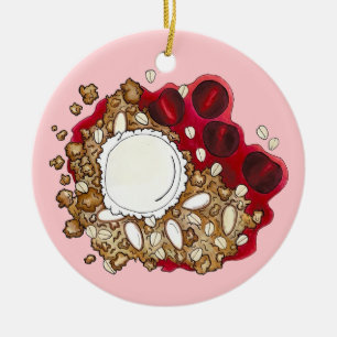 さくらんぼクランブルコブラーデザートアイスクリーム食品 セラミックオーナメント