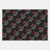 さくらんぼクリスマスおもしろいホリデーラッピング紙シート ラッピングペーパーシート (正面2)