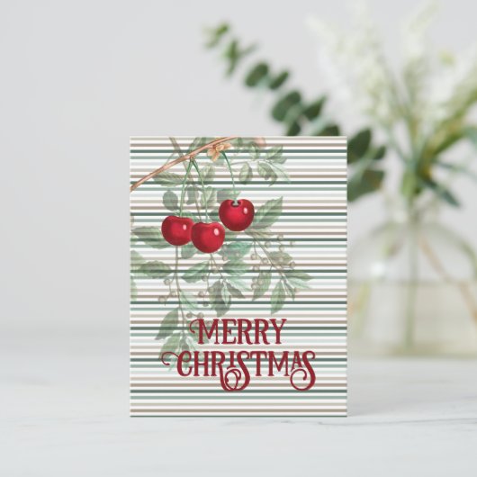 さくらんぼクリスマス – ヴィンテージクリスマス シーズンカード (スタンド正面)