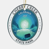 さくらんぼクリーク州パークコロラドヴィンテージバッジ セラミックオーナメント (左)