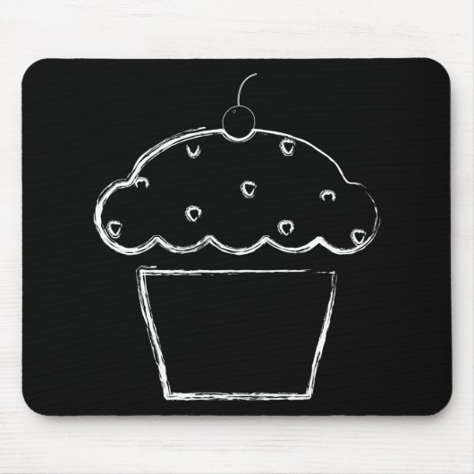 さくらんぼグランジのカップケーキ マウスパッド (正面)